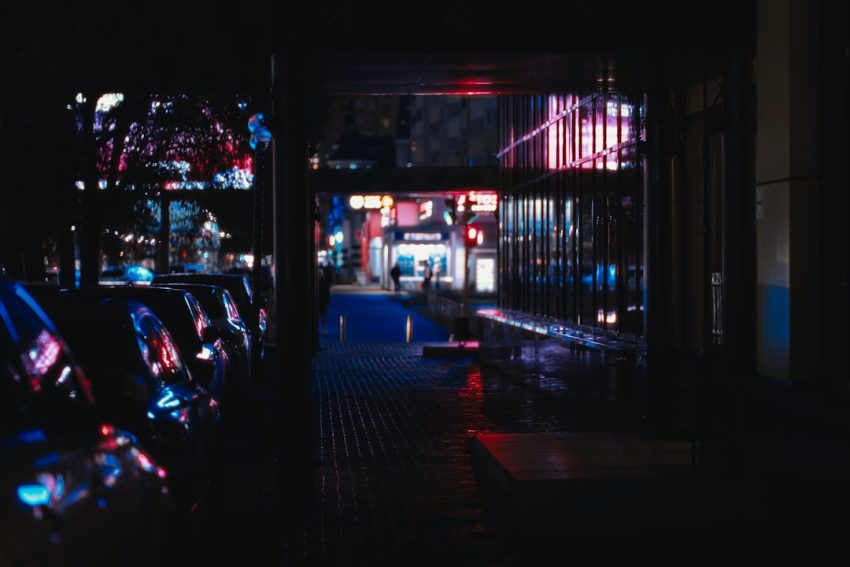 Photo cyberpunk ecological commercial spaces